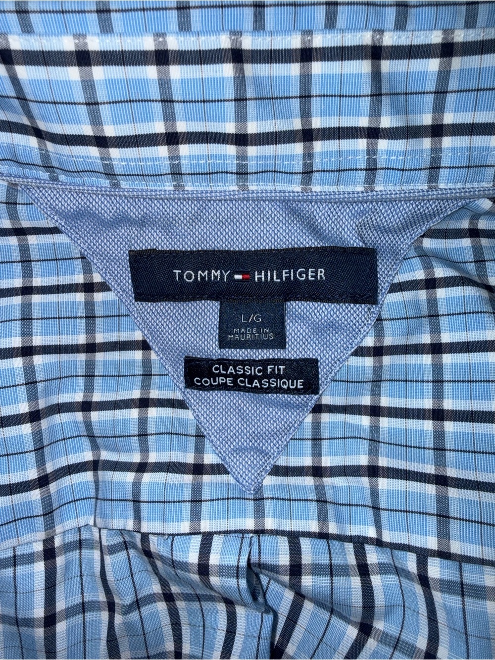 Tommy Hilfiger Blue and Navy Check Long-Sleeve Button-Down Shirt - Picture 5 of 5
